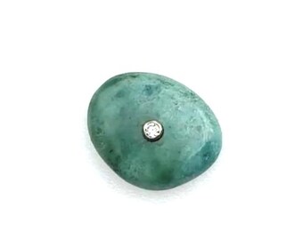 Chrysocolla and Diamond Cabochon
