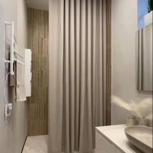 Cortina de ducha, 13 colores, resistente al moho, opaca de teflón, para baño y bañera, opaca imagen 1