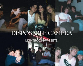 Disposable Camera Lightroom Presets, Film Photo Preset, Y2K Flash Photography, Vintage Party Preset, Grainy Night Photo Editing