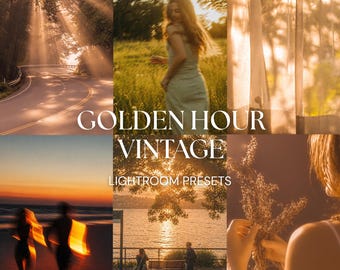 Golden Hour Lightroom Presets Sunset Vintage Filters Warm Aesthetic Film Look Instagram Presets Mobile Lightroom Presets Photo Editing Pack