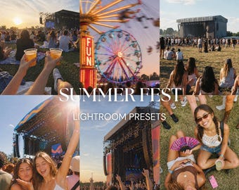 Summer Festival Lightroom Presets, Warm Golden Film, Boho Film Photo Filters, Summer Photography, Instagram Presets, Mobile & Desktop