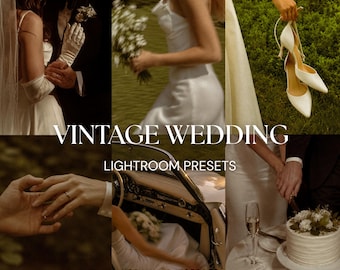 Vintage Wedding Retro Film Style Lightroom Preset | Editorial Film Preset | Warm Luxury Wedding Editing | Mobile & Desktop
