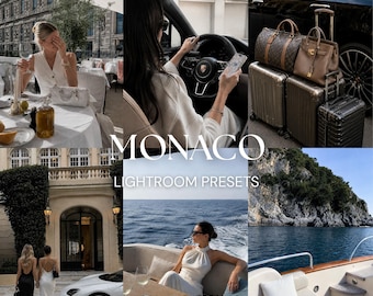 Monaco Lightroom Presets Old Money Luxury Aesthetic Grand Prix F1 Inspired Mobile & Desktop Filters Rich Elegant Euro Fashion Editorial