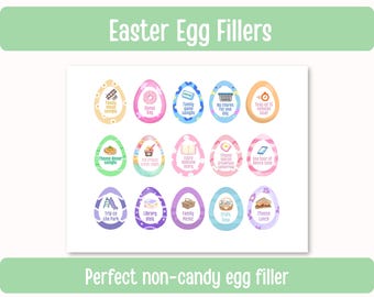 Easter Egg Fillers, Easter Egg Tokens, Egg Hunt Tokens, Printable and Editable Template