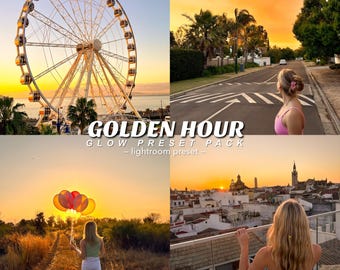 Preset Lightroom Golden Hour / Pacchetto filtri caldi (Download digitale)