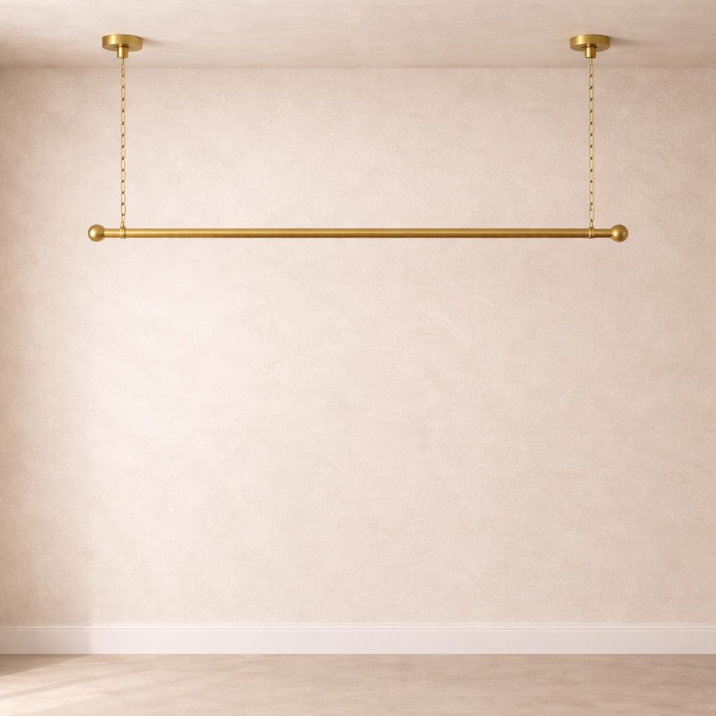 Solid Brass Ceiling Clothes Rack, Chain Suspension Garment Rail ...