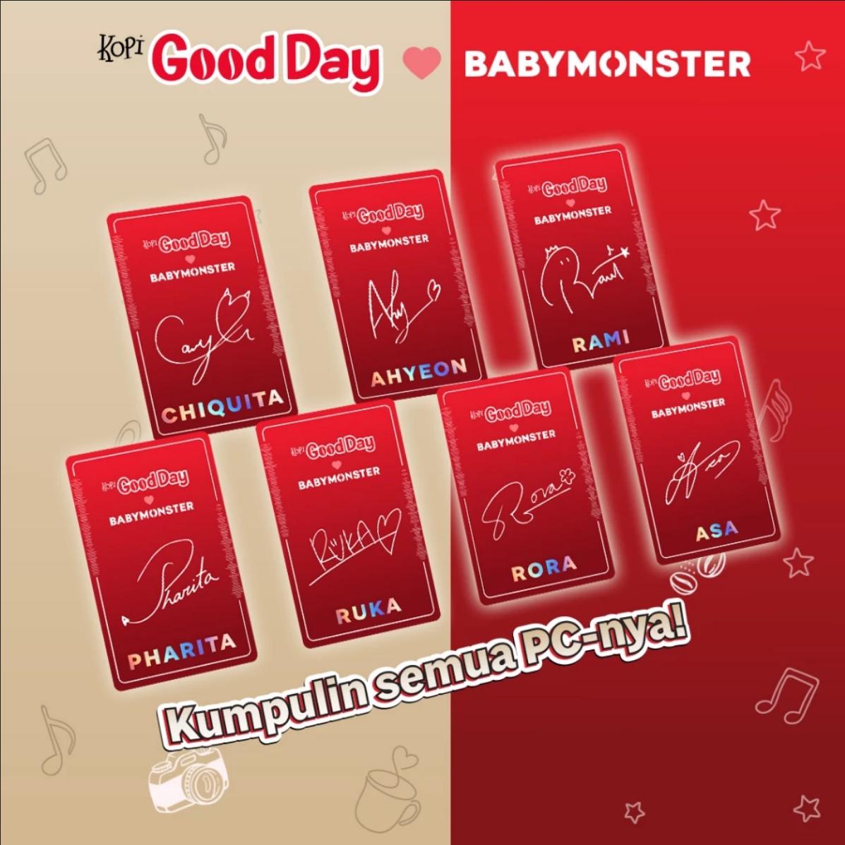 BABYMONSTER Good Day official 1セット BABYMONSTER X GOOD DAY Coffe Indonesia Photocard Goodday Official