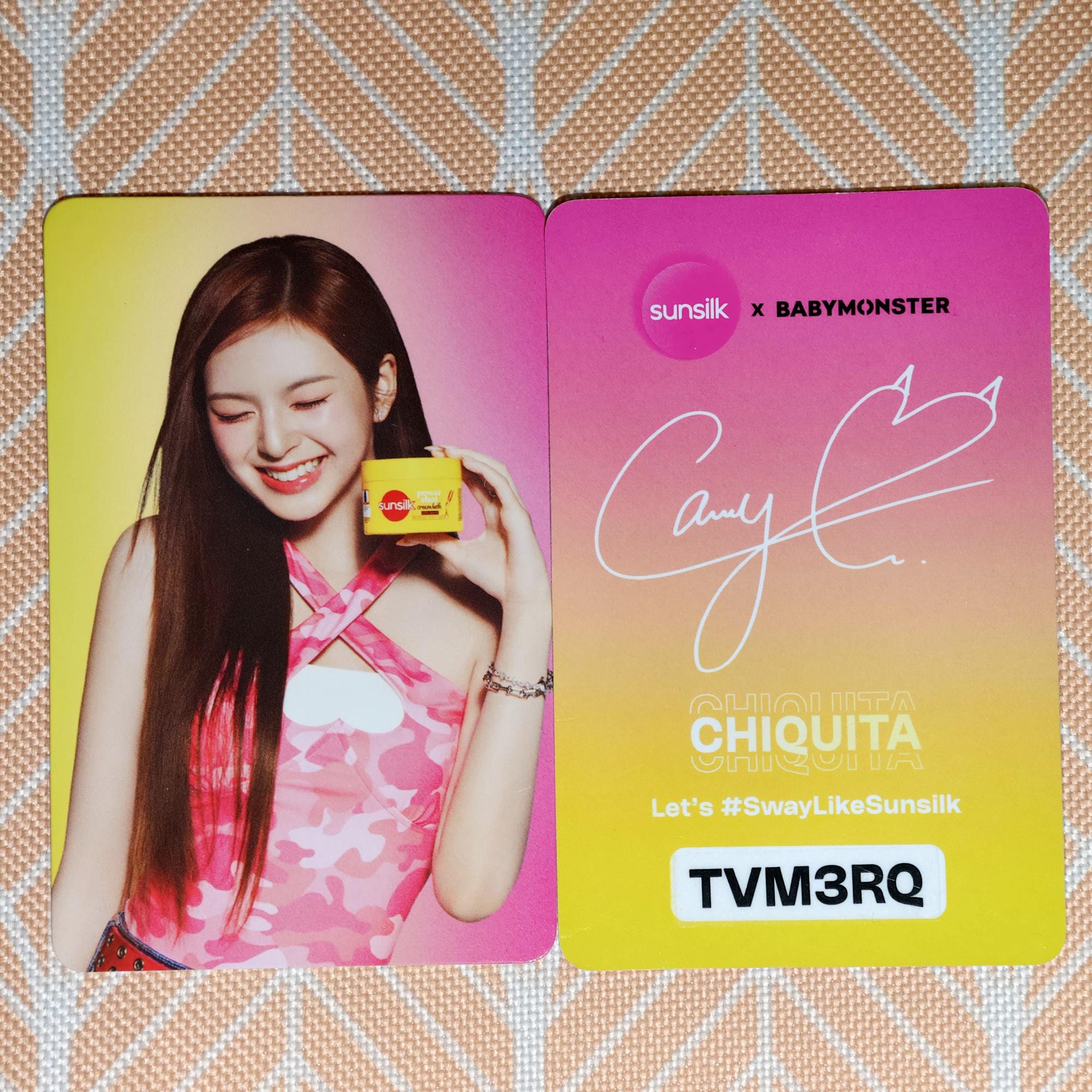 BABYMONSTER X SUNSILK Indonesia Photocard Official Ahyeon Asa Ruka