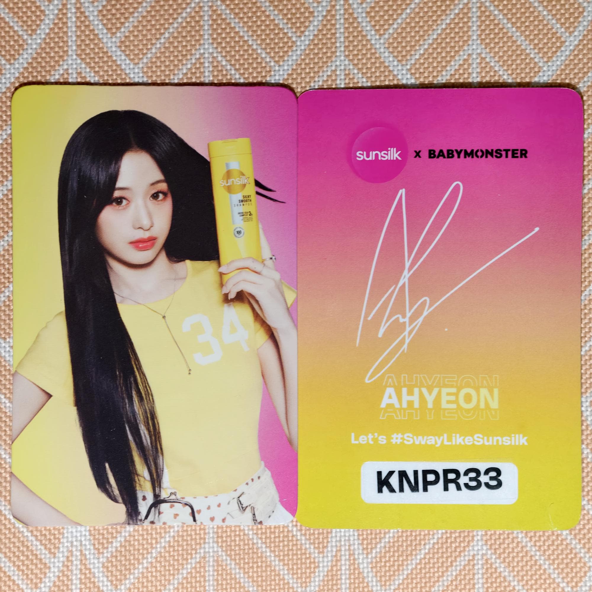 BABYMONSTER X SUNSILK Indonesia Photocard Official Ahyeon Asa Ruka