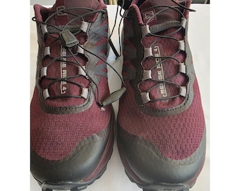 Salomon Sense Ride 4 Trail Running Shoes Burgundy Quicklace Outdoor Hiking