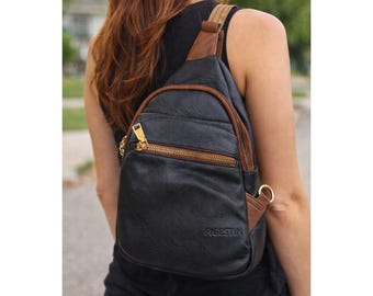 Figestin SlingCrossover Bag Black Leather.