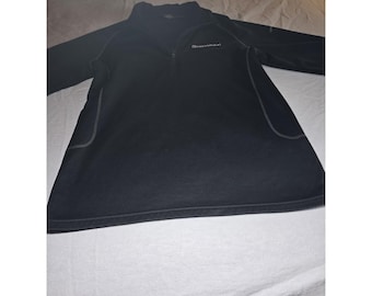 Eddie Bauer Ridgeview Quarter Zip Black Fleece Pullover Mens Jacket