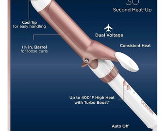 Conair dubbele keramische krultang 1,5 inch - roségoud - lange loop