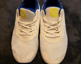 Nike White Blue Trainers Lightweight Comfort Sneakers Unisex Size 8 US