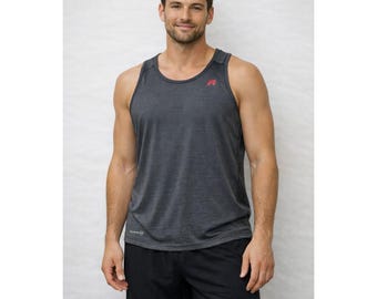 Russell Athletic Men's Gray Dri Power Tank Top Sleeveless Workout Gym Shirt