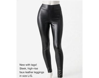 New Offline By Aerie Leather Pants, Sleek High Rise Faux Leather ,Large