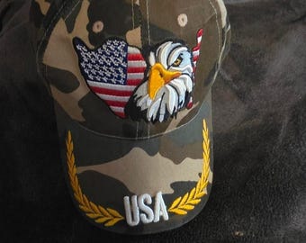 American USA Eagle Trucker Embroidered Baseball Cap