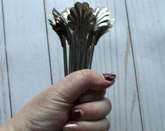 Vintage Set of 10 Stainless Steel Princess House Sipping Spoon Straws 1990s
