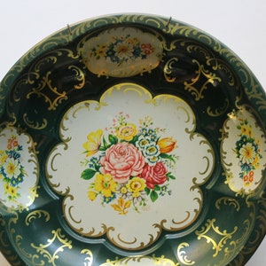 Vintage Daher Decorated Ware Metal Floral Pattern Bowl Made in England 1970s