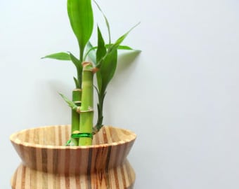 Vintage Handmade Wooden Vase Planter 1970s