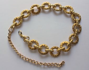 gold color 39 brass and metal vintage 60s-70s adjustable chain Brass belt