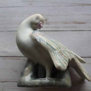 Vintage WBI Porcelain Pastel Wing Dove Statue 1950s