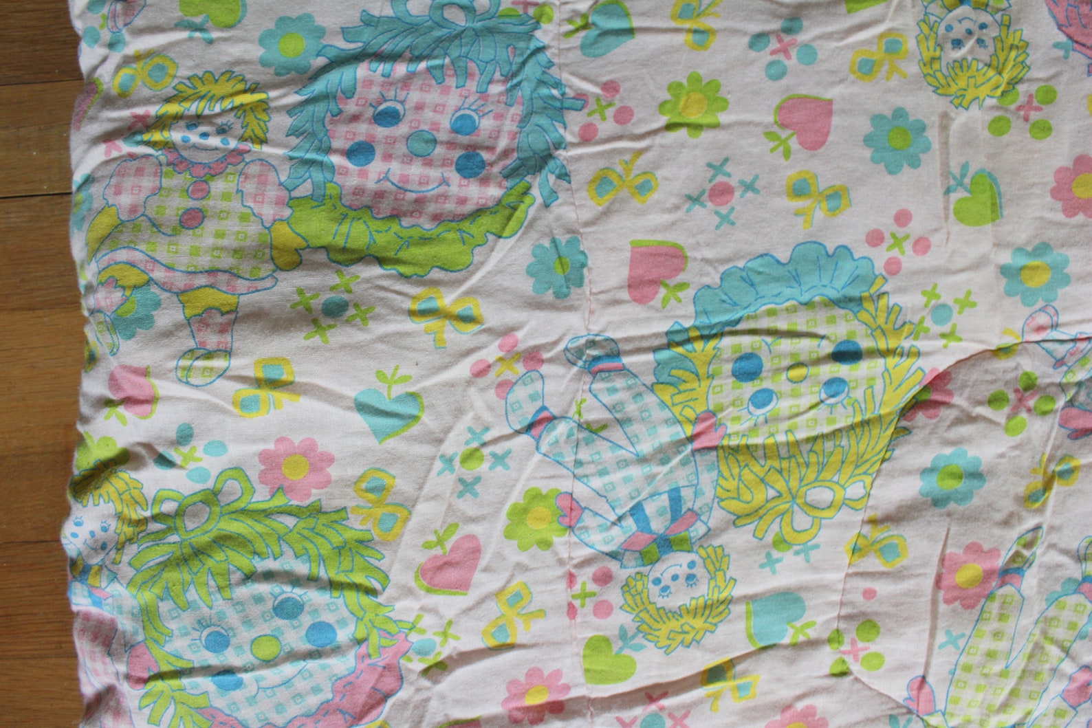 Vintage Pastel Raggedy Ann and Andy Style Sleeping Bag 1970s Etsy