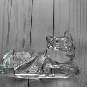 Vintage Large Clear Acrylic Cat Vase Planter 1980s image 2