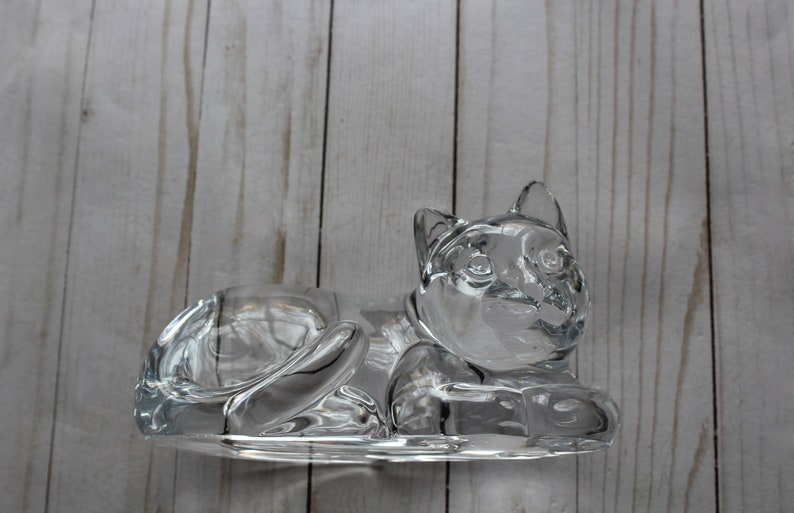 Vintage Large Clear Acrylic Cat Vase Planter 1980s image 2