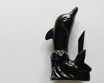 Handcrafted Dolphin Wood Desk Pen Holder Handcrafted Dolphin Wood Desk Pen Holder