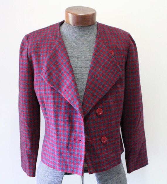 Vintage Pendleton Plaid Wool Hounds Tooth Blazer … - image 3