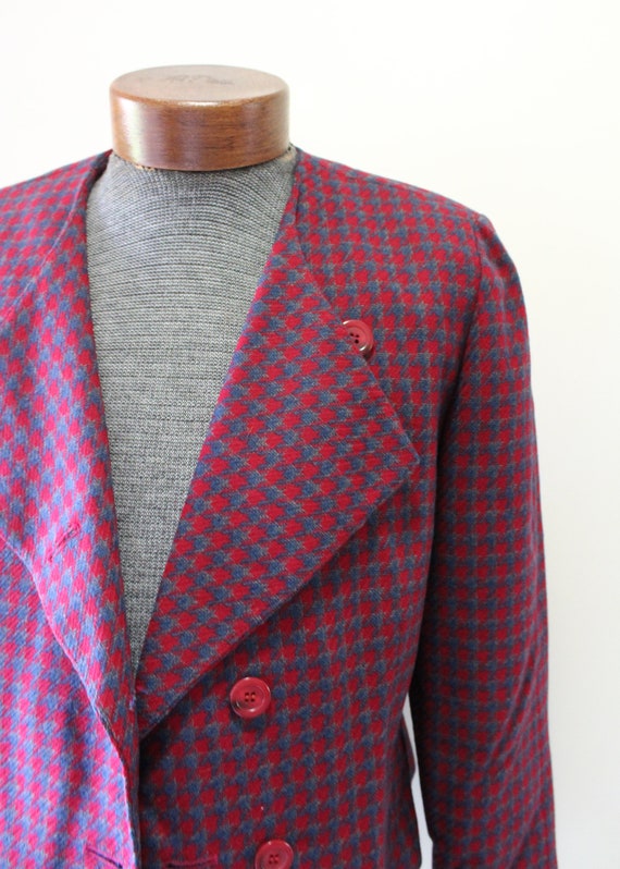 Vintage Pendleton Plaid Wool Hounds Tooth Blazer … - image 5