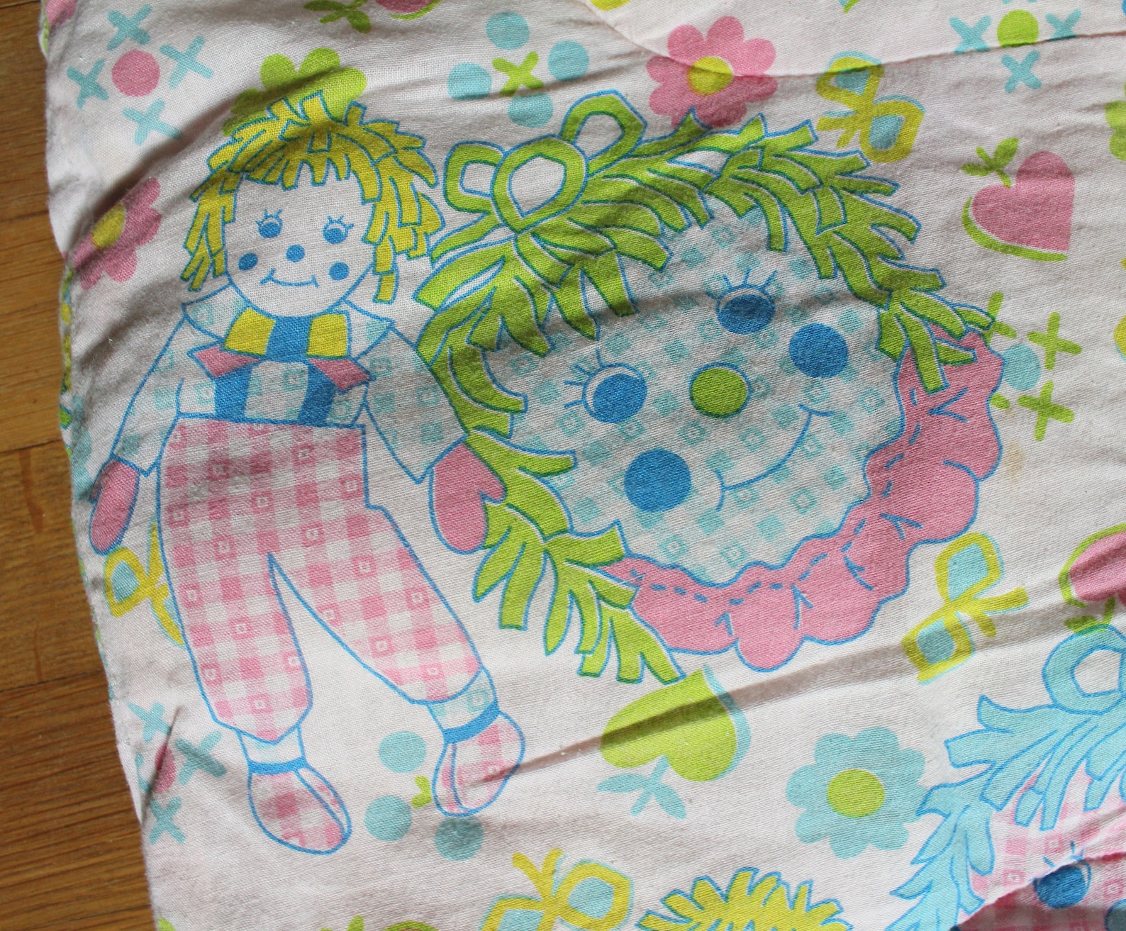 Sac de couchage vintage Raggedy Ann et Andy style années 70