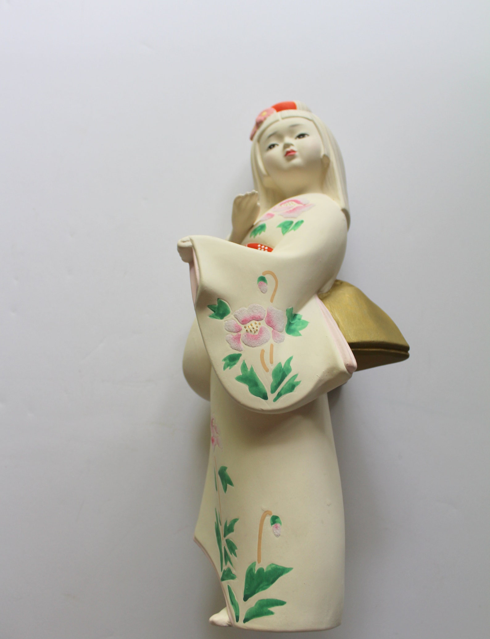 Vintage Japanese Hakata Geisha Doll Porcelain Bisque Statue Etsy