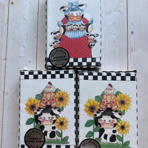 Vintage Cow Collection Stationery Note Card Sets 1996