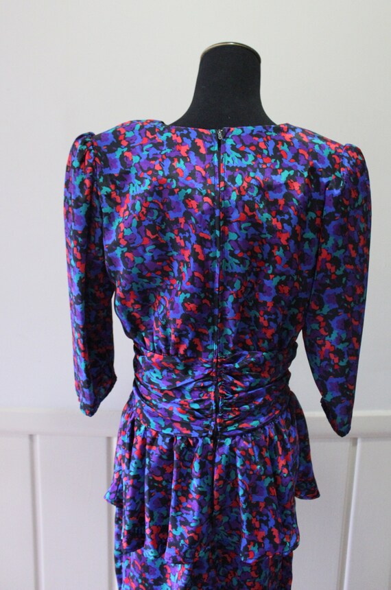 Vintage Shelly Michaels Brand Splatter Print Dres… - image 8