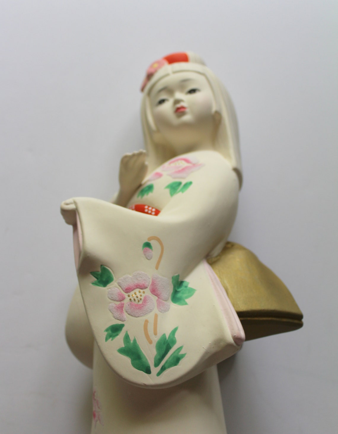 Vintage Japanese Hakata Geisha Doll Porcelain Bisque Statue Etsy