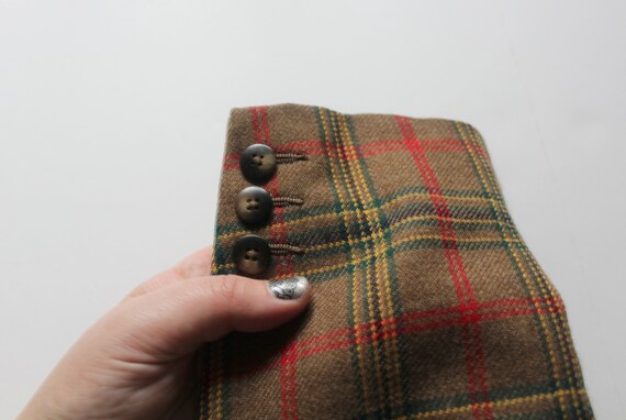 Vintage Gap Brown Plaid 100% Worsted Wool Blazer … - image 6