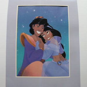 Vintage Walt Disney Aladdin Commemorative Lithograph Print 1993