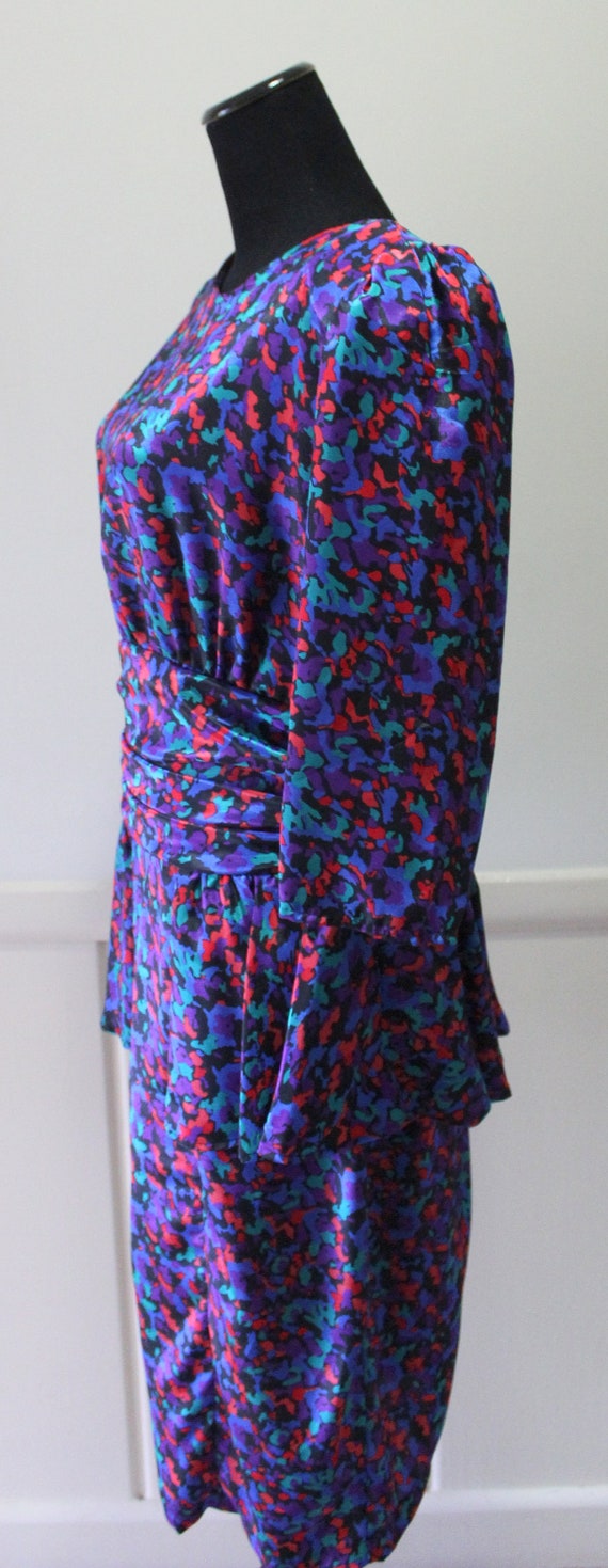 Vintage Shelly Michaels Brand Splatter Print Dres… - image 6