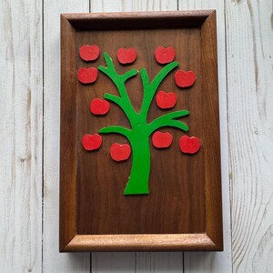 Vintage Apple Tree Wooden Wall Art 1980s