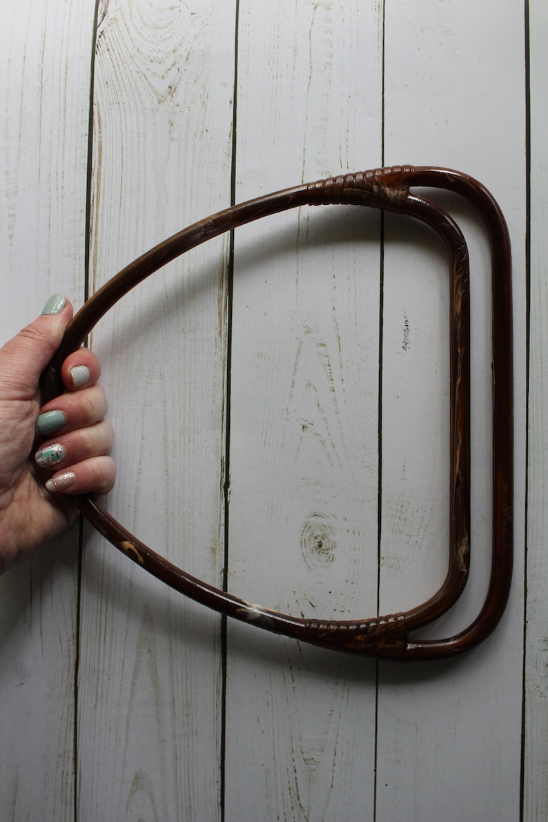 Vintage Accent Crafts Purse-N-Able Brown Resin Handles 1970s image 1