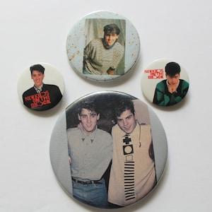 Vintage Set of 4 NKOTB New Kids On The Block Boy Band Jordan And Jonathan Button Pins 1990