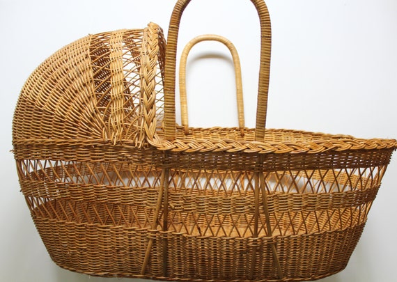 vintage rattan bassinet