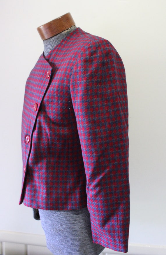 Vintage Pendleton Plaid Wool Hounds Tooth Blazer … - image 8