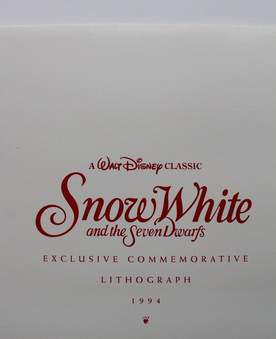 ヴィンテージ ウォルト ディズニー 白雪姫 記念リトグラフ プリント