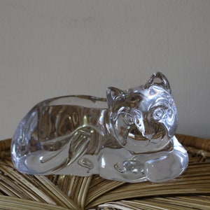 Vintage Large Clear Acrylic Cat Vase Planter 1980s image 1