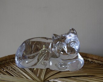 Vintage Large Clear Acrylic Cat Vase - Planter 1980s