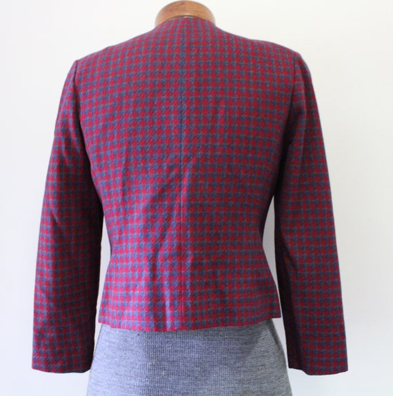 Vintage Pendleton Plaid Wool Hounds Tooth Blazer … - image 9