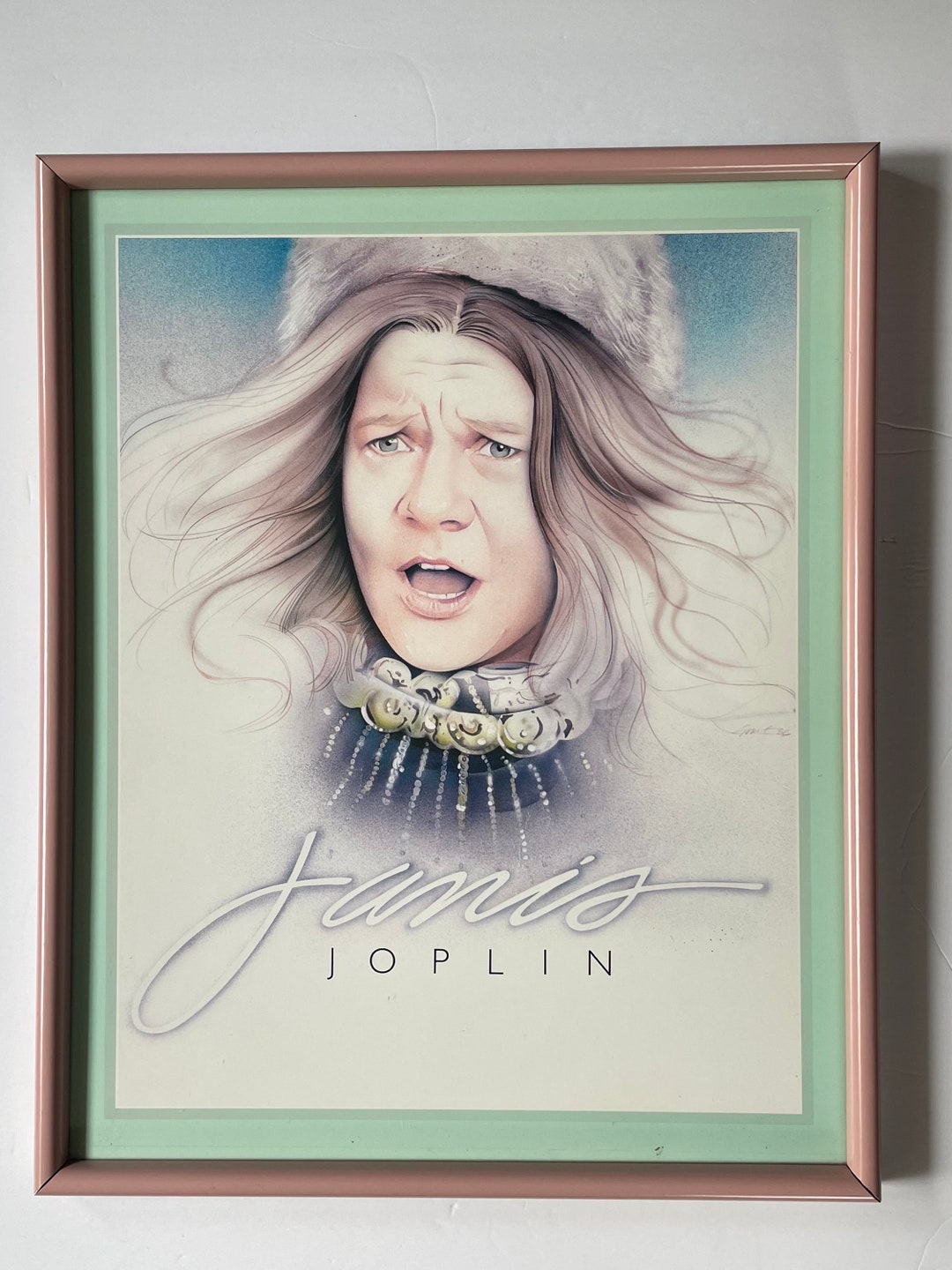 Vintage Framed Janis Joplin Portrait Large Poster Print Wall Art 1980s vintage-framed-janis-joplin-portrait-large-poster-print-wall-art-1980s